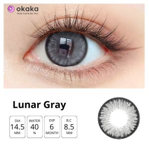 OKAKA Softlens Minus 0.00~-4.00 Brown Big Eyes Softlens Normal 14mm Kontak Lensa Softlens Grey