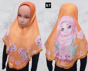 MBS Tudung Sarung Budak Kartun Sarima Ana Solehah Warna Lingkaran (Umur 3 - 9)