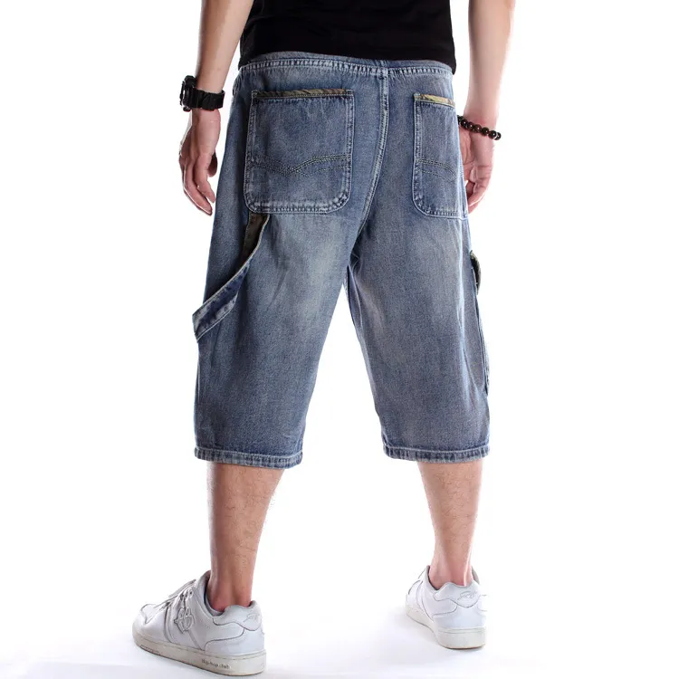 Mens Plus Size Loose Baggy Denim Short Men Jeans Fashion