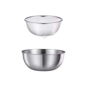 LINSBAYWU Mesh Vegetable Drain Basket Double Layer Stainless Steel Vegetable Fruit Strainer Food Organizer Efficient Cleaning Food Storage Container Household
