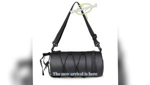 Round Front Bicycle Handlebar Bags 2.4L Large Capacity Bike Front Frame Pack Cycling Front Tube Waterproof Bike Roll Bag with Rubber Strap Packs for MTB Cyrcing Trip