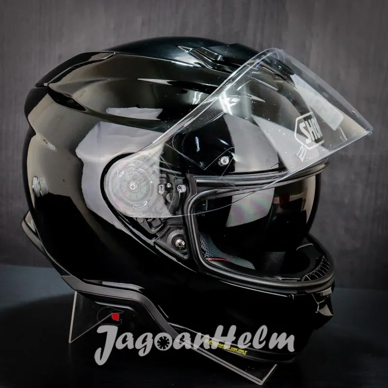 SHOEI GT AIR SOLID BLACK DOUBLE VISOR GTAIR2 |HELM FULL FACE SNI