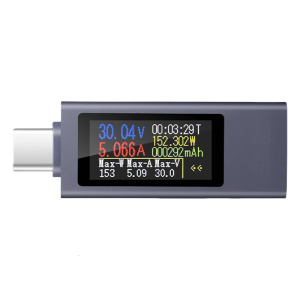เครื่องทดสอบแรงดันไฟฟ้ามิเตอร์ไฟฟ้า USB เอนกประสงค์ C พร้อมหน้าจอใหญ่ LCD ใช้ได้กับโทรศัพท์แท็บเล็ตชาร์จ USB C