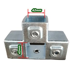 AMAZO ข้อต่อเหล็กกล่อง ข้อต่อห้าทางฉาก กัลวาไนซ์ เหล็กกล่องขนาด1.5x1.5 นิ้ว/42x42mm งานโครงสร้าง DIY