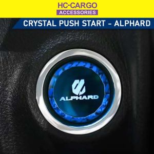 Hc Cargo Toyota Vellfire Alphard AGH30 2015 - 2022 Luxury Crystal Push Start Button Cover Chrome