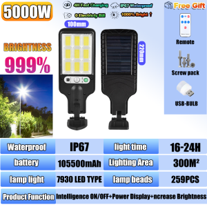 BUY1TAKE 1 Solar Street Light 300000W Outdoor Waterproof Solar Light With Motion Sensor Street Light