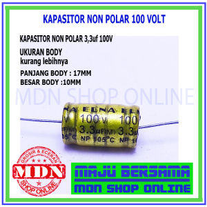Kapasitor non polar nonpolar 22uf 33uf 47uf 100v - kuning 5pcs
