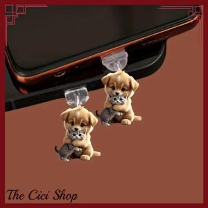 [The Cici Shop] 2D Acrylic Flat Animal Dust Plug For Iphone And Type-C Connector Dust Plug Pendant Hanging Decoration