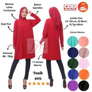 Femme Ols - Tunik Wanita / Kaos Wanita Body Panjang Jumbo / Mangset Baju  Kaos Muslimah 4073