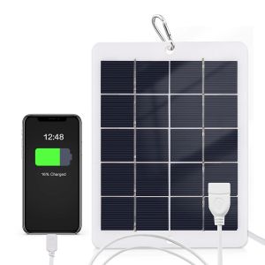 Solar Panel Charger 3W 5V Monocrystalline USB Portable Waterproof Outdoor for Security Camera Cell Phone Camping RV Boat