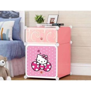 LEMARI BAJU ANAK PLASTIK (1X2)/LEMARI BEDSIDE TABLE ANTI AIR/RAK SUSUN LEMARI MINI 2 PINTU / LEMARI PLASTIK 1X2 MINI ANTI AIR KARAKTER HELLOKITTY / LEMARI ANAK / LEMARI MINI / LEMARI HELLOKITTY DORAEMON KEROPI SHENAR