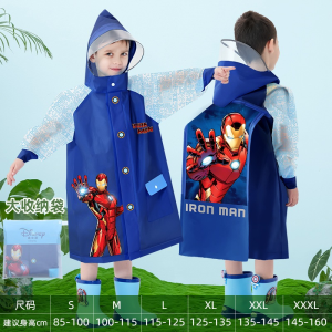 SG Stock Kids Raincoat★M to 4XL★Smally Disney Spider-Man/ Elsa Children Student Rain Coat Poncho Cover Cape Umbrella