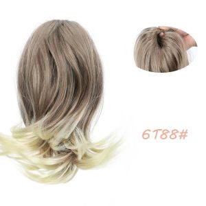 PICKING Hợp chất tổng hợp Tóc giả đuôi ngựa buộc scrunchie Điểm nổi bật Quấn quanh Tóc đuôi ngựa ngắn nối dài Thời thượng Tự nhiên Tóc giả sóng đuôi cá Dành cho phụ nữ.