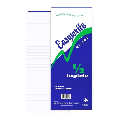 1 Pad Easywrite Intermediate Writing Quiz Pad 80 Leaves