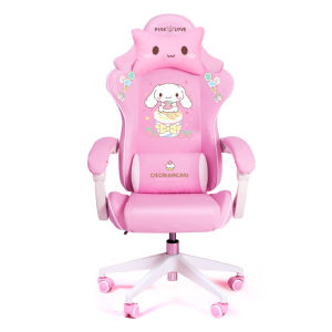 Pink Gaming Chair Pink Desk Chair PC Chair Home-use Swiveling Chair for Gaming E-sports and Live Broadcasting