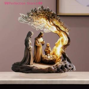 🎀Perfection Store1🎀 Easter Nativity Scene Figurine Tabletop Decor Nativity Figurines Set Home Decoration