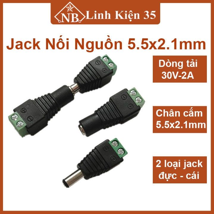 Jack nối nguồn DC kích thước 5.5*2.1mm kiểu chân đực/ cái | Lazada.vn