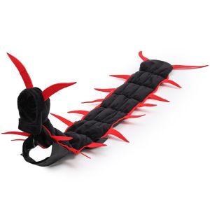 DISKAS Long Segmented Halloween Centipede Cat Costume Simulated Centipede Plush Fluffy Cat Multi-leg Centipede Clothes Anti-deform Adjustable Pet Holiday Outfit for Cat Kitten