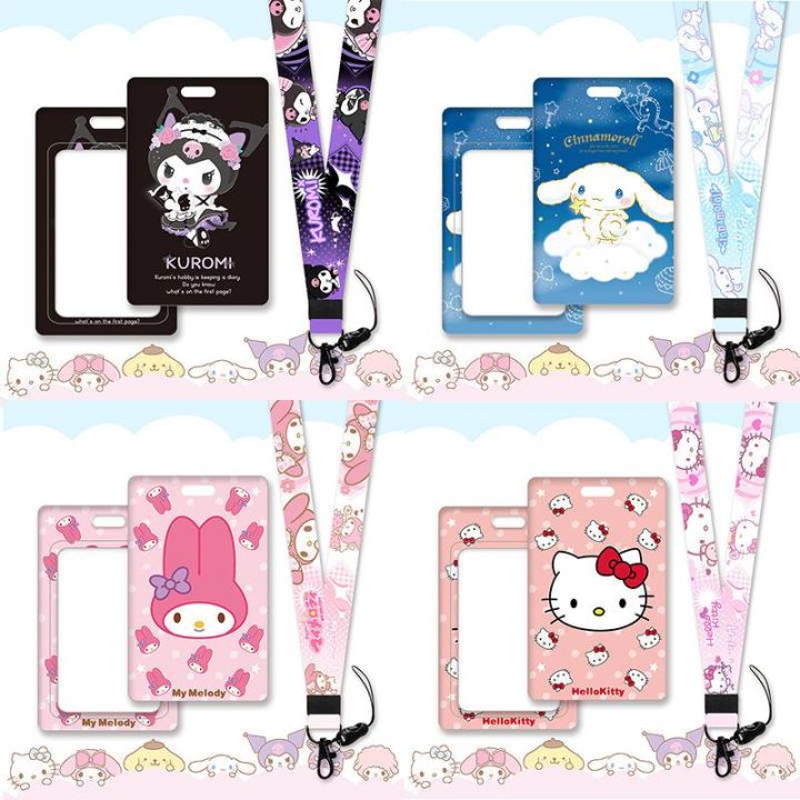 11 Styles Sanrio Cartoon lanyard card ID Badge Holder Keychain Pass Gym