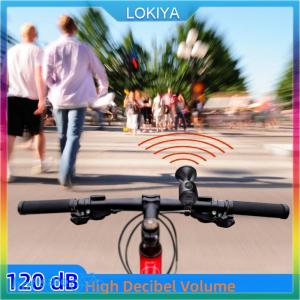 LOKIYA Bicycle Bell Electronic Horn Loud Warning Sound ABS 120db Safety Electric Bell IPX4 Speaker Alarm Ring For Scooter Road Bike