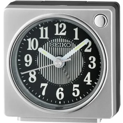 100% ORIGINAL SEIKO Quiet Sweep Analogue Beep Snooze Light Alarm Clock QHE197 [Jam Loceng]