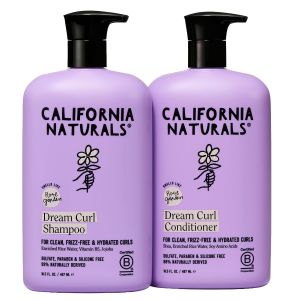 California Naturals Dream Curl Shampoo Conditioner Set for Curly Hair Rice Water & Shea Butter for Frizz-Free Curls Vegan Paraben Sulfate & Silicone Free Color Safe 16.5 oz