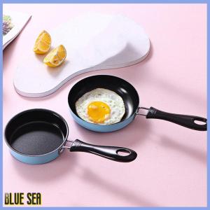 bluesea กระทะสแตนเลสขนาดเล็กสำหรับทอดไข่พร้อมด้ามจับยาวอุปกรณ์ในครัวกระทะไข่สำหรับอาหารเช้าแบบเหนี่ยวนำไม่ให้ติด