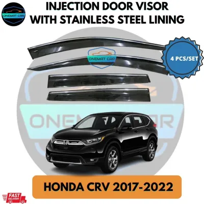 Honda CRV 2017-2025 Door Visor /Air Press /Window Injection With Stainless Steel Chrome Lining Wind Deflector (4PCS/SET)