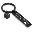 Stainless Steel Drive Safe Keychain 26 Letters A-Z KeyChain Father Valentine's Day Gift. 