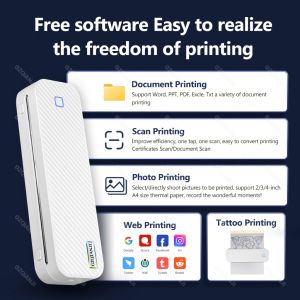Mini Tattoo Thermal Printer A4 Thermal Printer Tattoo Stencil Transfer Printer Machine Bluetooth printable tattoo paper