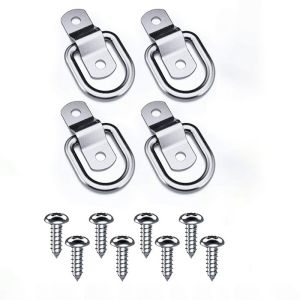 4PCS D Ring Tie Downs Anchors Lashing Rings with Screws Vehicles Heavy Duty Tie Down Ring Pull Ring