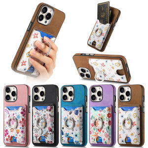 Luxury Wallet Case for Samsung Galaxy A05 A05s A15 A25 A35 A55 A04e A13 A04s A14 A34 A54 A03 A23 A12 A52 A52s A72 A53 A73 5G Matte Leather Casing Card Holders Ring Stand Cover