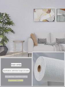 2.8m*0.5m*2.5mm 3D Linen Wall Sticker PE Foam Waterproof Anti-collision Self-adhesive Wallpaper