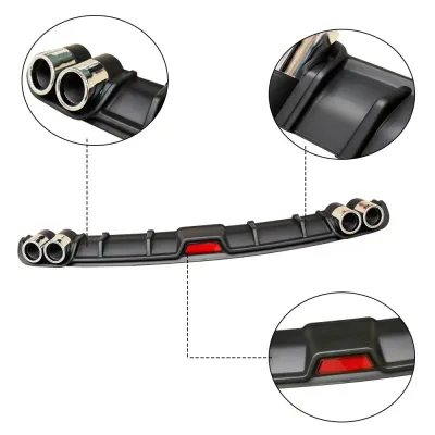 Universal Car Black Rear Bumper Lip Trunk Spoiler Rear Diffuser Protector Car Styling Proton Perodua Honda Toyota 1pcs
