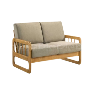 [Erica] Asher Wooden Sofa Set Fabric High Quality / Full Solid Wood / Sofa Kayu
