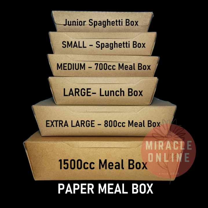 50 pcs - Paper Meal Box Packaging (Brown/Silver) | Lazada PH
