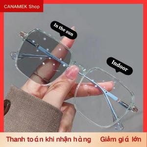 CS New photochromic kính chống Blue Kính người đàn ông Phụ Nữ Color Changing Kính mắt chống UV Kính mát vuông rõ ràng khung Eyewear