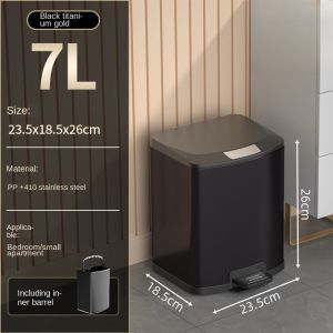 7/10/13/18L High capacity Stainless Foot Pedal Trash Bin Waste Can with Plastic Bucket with Lid