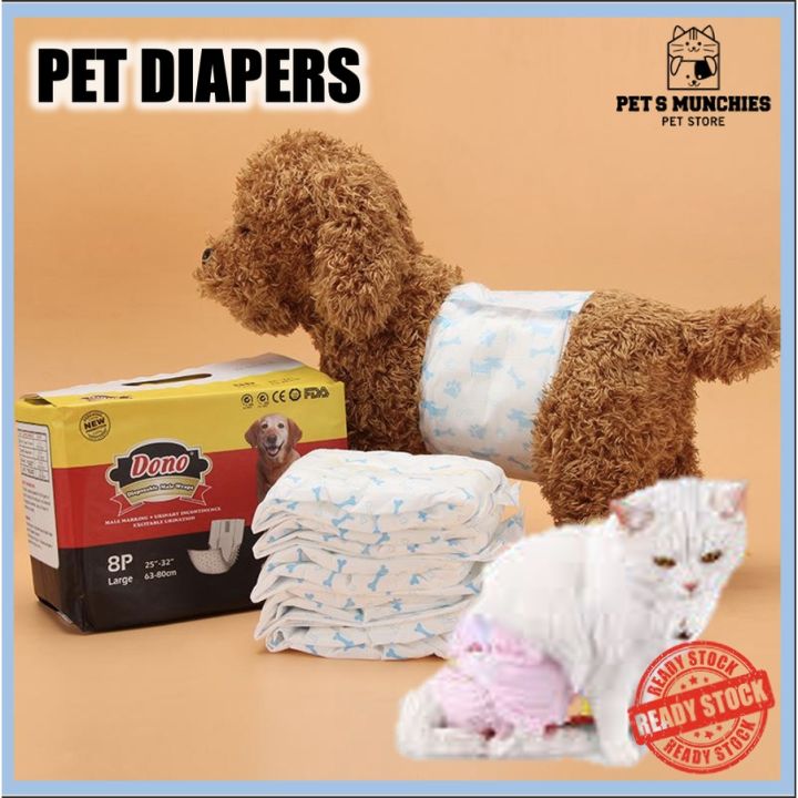 Cat Diapers Dog Diapers Lampin Kucing Lelaki Lampin Kucing Perempuan ...