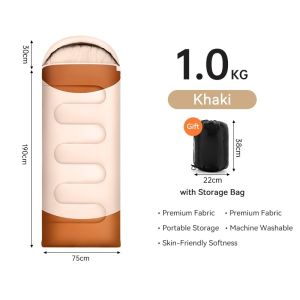 Folding Camping Sleeping Bag Waterproof Moisture-proof Lightweight Warm Washable With Storage Bag For Outdoor Hiking Essentials
