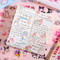 Isabella 100 pieces/box Cute San Liou Cartoon Handbook DIY Sticker Waterproof PVC Transparent Sticker Creative Children's Handbook Sticker Stationery Sticker Children's Birthday Giftry PVC Waterproof Transparent Sticker Birthday Gift. 