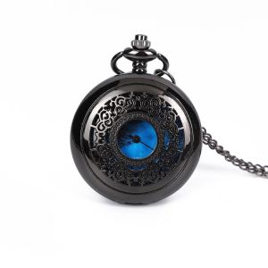 MADEWITH Rỗng Đồng hồ bỏ túi steampunk Thạch anh Chữ số La Mã Đồng hồ đeo tay Phong cách cổ điển Với dây chuyền Đồng hồ bỏ túi lật dành cho phụ nữ nam giới trẻ em