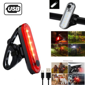 ERANPO 5/10Pcs Red/White Bike Powerful Rechargeable COB LED USB Mountain Bicycle Tail Light Taillight MTB Safety Rear Lights 1 1