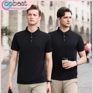 oobest เสื้อโปโลสีดำ เสื้อโปโลแขนสั้นสีที่ไม่พิมพ์เสื้อโปโลแขนสั้นสีดำ เสื้อดำที่สะดวกสบายและหายใจได้ เสื้อโปโล