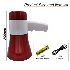 Portable Megaphone Handheld Megaphone 240s Record Talk/Play/Siren/USB/TF Cards/Music