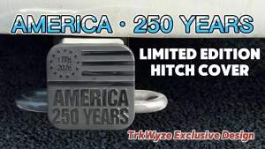 American Flag Hitch Cover CAR-WASH-Safe Rust & UV Resistant