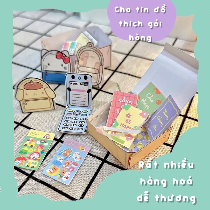 Bộ Tranh Đồ Chơi Giấy Cô Tiên Xanh Gói Hàng Dụng Cụ Học Tập