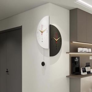 xpkQ Double Side Living Room Wall Clocks Pendulum Noiseless Modern Nordic Simple Bedroom Wall Watch Unique Design Home Decoration 6K4N7