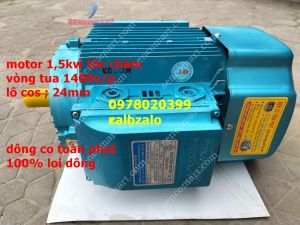 Mô tơ điện 15kw vòng tua 1400v/p lỗ cos 24mm