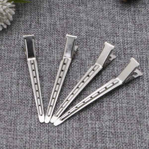 New 10pcs Hair Clips Stainless Steel Hairdressing Duck Bill Alligator Clips